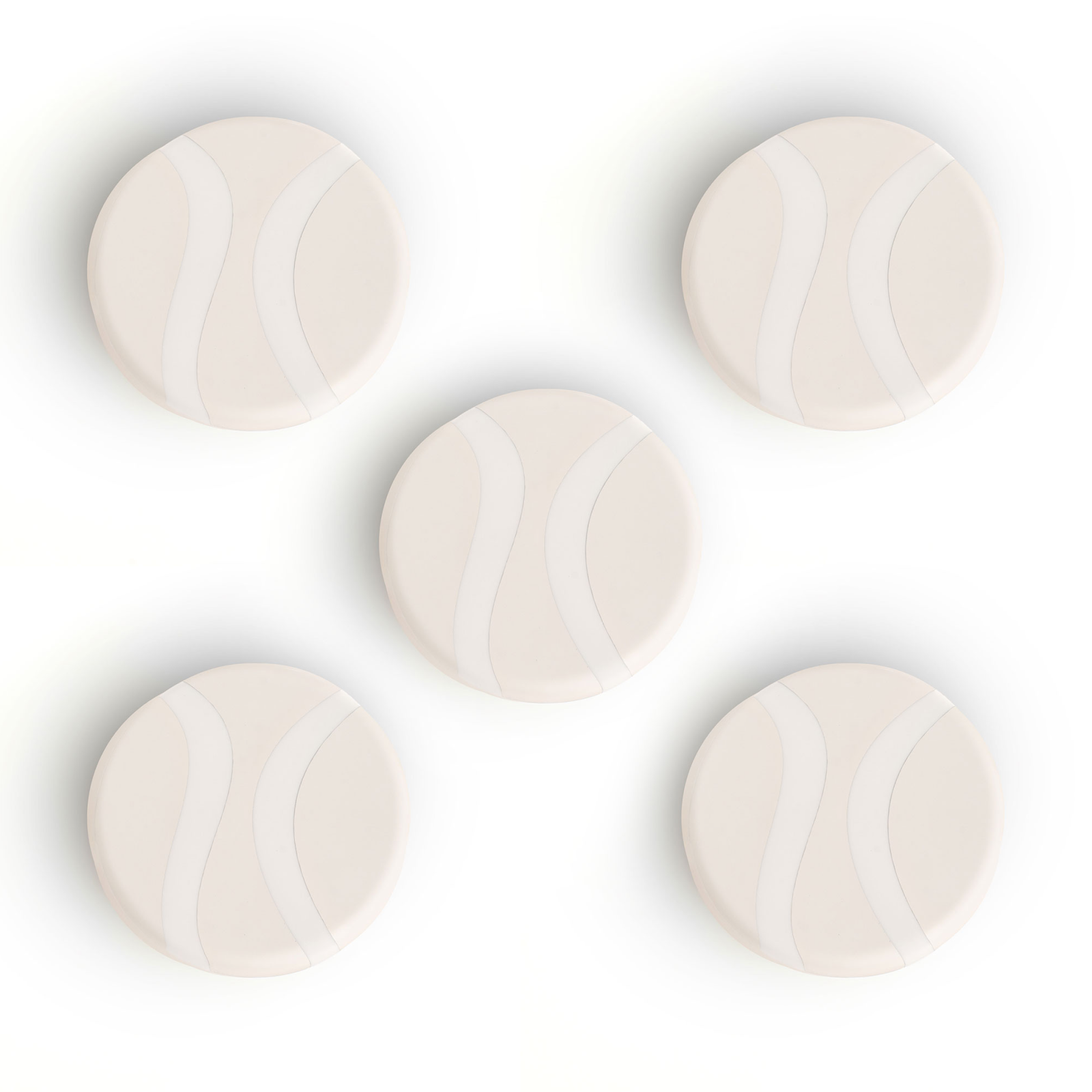 Set of 5 White Gardyn Caps on a white background